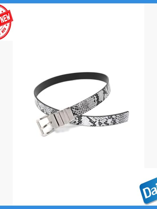 Reversible Snake Leather Belt, Adjustable Buckle, Medium Size main image 6